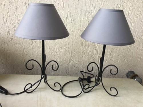 Lampes pied métal abat - 2,