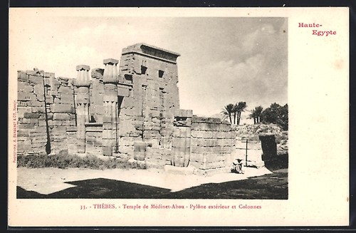 Cpa thèbes temple - cpa, thèbes,