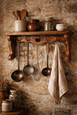 Potère murale rustique bois