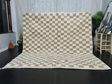 MADE TO ORDER - Moroccan Handmade Beni Ourain Rug Berber Wool Checked Brown Rug