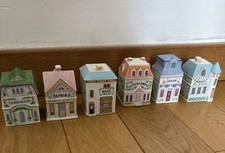 BROOKS & BENTLEY / LENOX SPICE POT LOT - PORCELAIN SPICE VILLAGE 1991