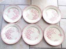 6 Antique Sarreguemines Field Flowers Pexonne Plates