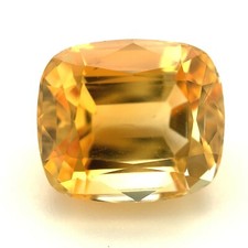5.95ct Canary Yellow Citrine, Cushion, VVS, Brazil Natural Gemstone *Video*