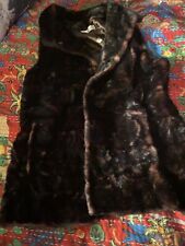 La Maison de la Fausse Fourrure Paris Slick Chocolate Furry Vest Size M NWOT