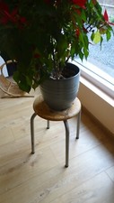 STOOL INDUSTRIAL SCHOOL STOOL 70s SCHOOL DECORATION FLOWER VINTAGE