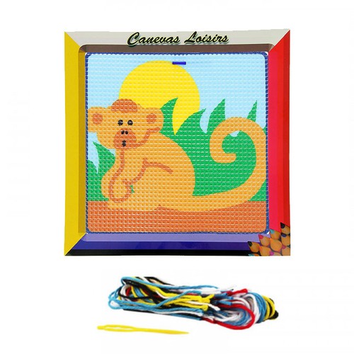 Kit canevas singe 15 cm - canevas,