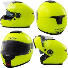 Casque Moto Modulaire Transformable Visière Pare Soleil Jaune