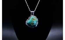 pendentif argent turquoise