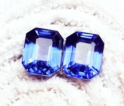 Tanzanite bleue taille radiant - taille,