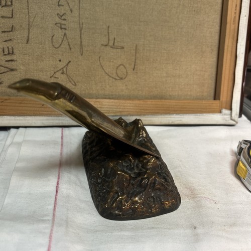 Bronze presse papier avion - papier,