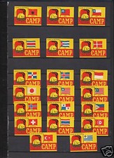 Série étiquette Allumettes Belgique Camps Drapeaux 30