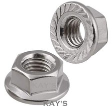 M3 M4 M5 M6 M8 M10 M12 M16 FLANGED NUTS SERRATED FLANGE STAINLESS STEEL METRIC