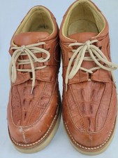 Rayas Men's Crocodile/Ostrich Print Leather Casual Shoes Size 9