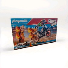 Playmobil Stuntshow 70553: Pilote Moto Et Mur De Feu/ Neuf Et Scellé