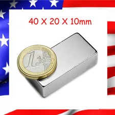 Aimant Puissant de Néodyme 40X20X10mm BdFeB N52 Force 25kg