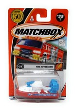 Matchbox 2002 n°35 Fire Hovercraft w Logo 50 ans blister card MBX Superfast