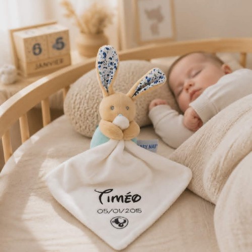 Doudou bébé peluche lapin
