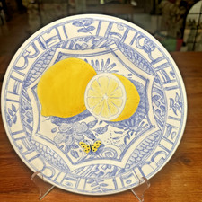 Gien France Oiseau Bleu Plate Salad Dessert 8.5” Lemons Farmhouse Cottage MINT