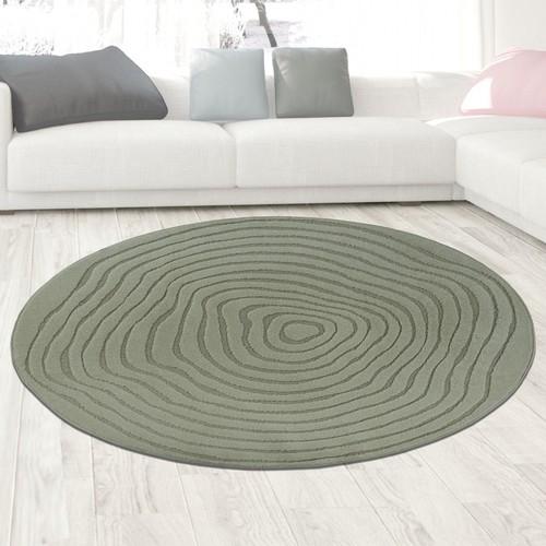 Tapis design rond vert - , vagues