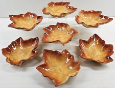 7 Certified International Fall Firenze 3D Leaf Canape Plate Set Dish Figural Lot