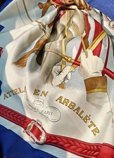 HERMES "ATTELAGE EN ARBALETTE"  Silk Square Scarf Carre 90 Equestrian F. Ledoux