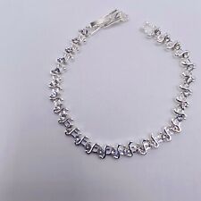 Swarovski Crystal Silvertone Link Bracelet 6.5 Made With New