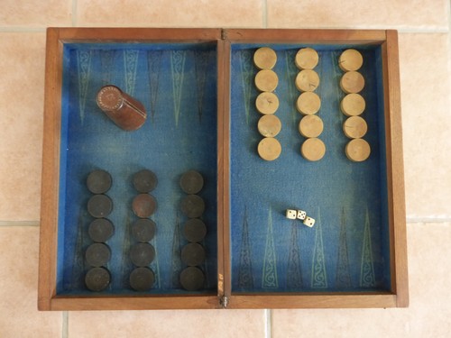 Backgammon ancien bois - ancien, x
