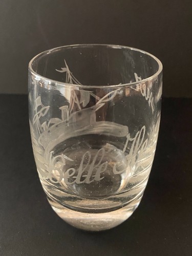 Ancien verre gobelet gravé - verre,