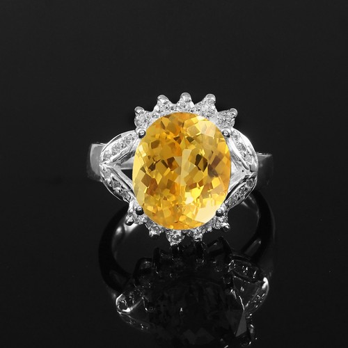 Bague saphir jaune - saphir, argent