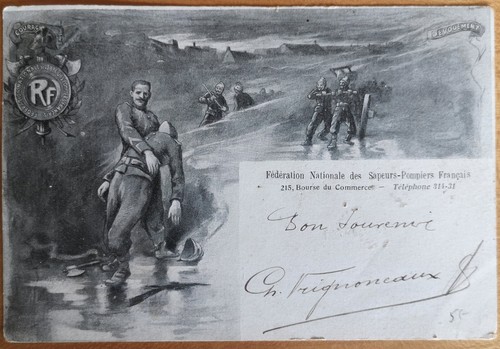 Carte postale 1900 - , sapeurs