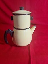 Vintage Yellow Enamelled Sheet Metal Antique Coffee Maker