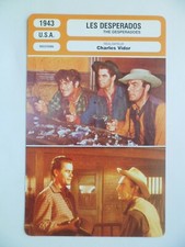 CARTE FICHE CINEMA 1943 LES DESPERADOS Randolph Scott Claire Trevor Glenn Ford