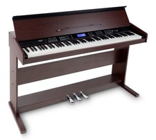 88 Touches Piano Numerique Clavier Digital Marron 3 Pédales USB MIDI 360 Sons