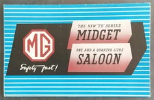 MG MIDGET TD SERIES & 1¼ LITRE SALOON Car Sales Brochure March 1950