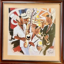 Pierre Farel “Jazzy Music” Limited Edition Hand Embellished Signed/Framed Art