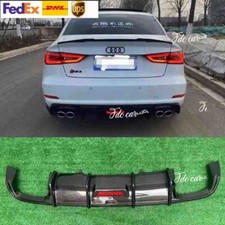 For Audi  A3 Non Sline Sedan 13-16 Carbon Fiber Rear Diffuser Spoiler K Style