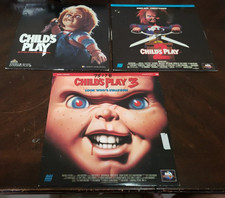 Lot Of 3 Laserdiscs Child’s Play 1, 2, 3 Horror Murder Doll Gore Blood Y1