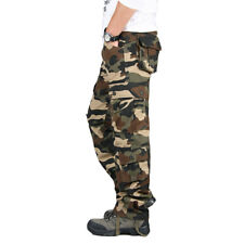 Mens Cargo Pants 100% Cotton Work Trousers Tactical Combat Outdoor Pant US New B