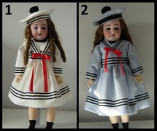 robe & béret poupée ancienne SFBJ Jumeau Kestner Halbig dress & hat antique doll