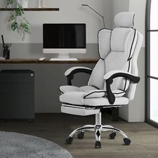 Chaise de bureau ergonomique hauteur réglable fauteuil de direction gris clair
