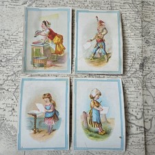 4 CHROMOS Anciens Vers 1880
