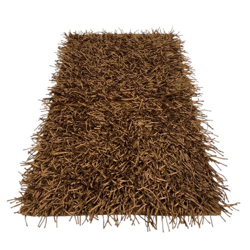 Tapis shaggy noisette moderne - tapis,