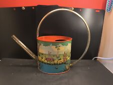 Arrosoir En Tôle Lithographié Vintage Bord De L'étang