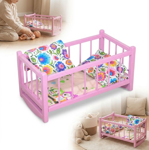 Berceau bois rose poupée - , +