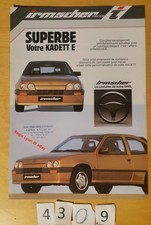 IRMSCHER OPEL  KADETT E Prospectus Fr 2 pages 198?