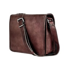 Sac en cuir haute performance 18" marron à rabat intégral sacoche pour ordina...