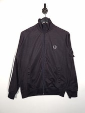Fred Perry Taped Track Jacket Size Large Men's Navy Twin Tipped Made In Portugal