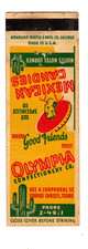 OLYMPIA CONFECTIONERY CO matchbook matchcover - CORPUS CHRISTI, TX