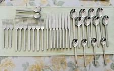 SPLENDIDE  18/10 Stainless Flatware ANGLIQUE 34 Piece Service GLOSSY Modern
