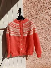 GILET MOHAIR JACQUARD NEUF FAIT MAIN tricot TAILLE 44/46 FEMME